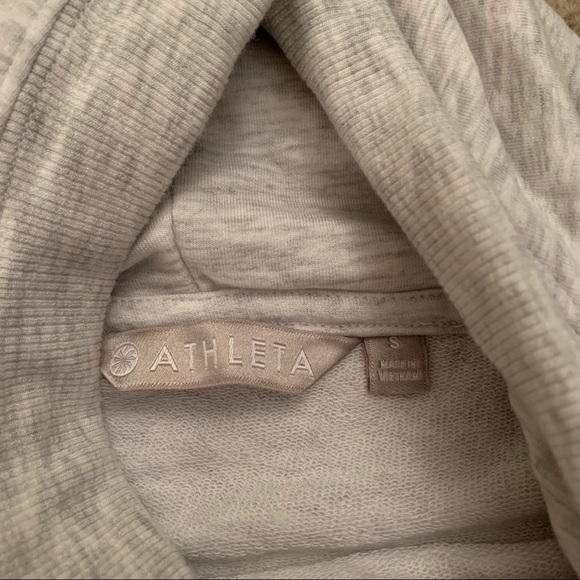 Athleta Light Heather Gray Slit Side Hoodie Sweatshirt - Picture 4 of 6